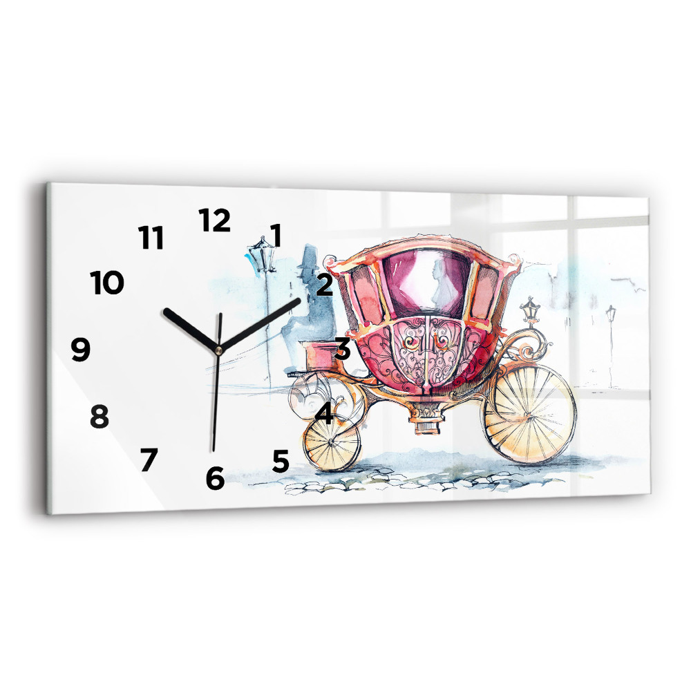 Horloge murale horizontale Ancien carrosse de la reine