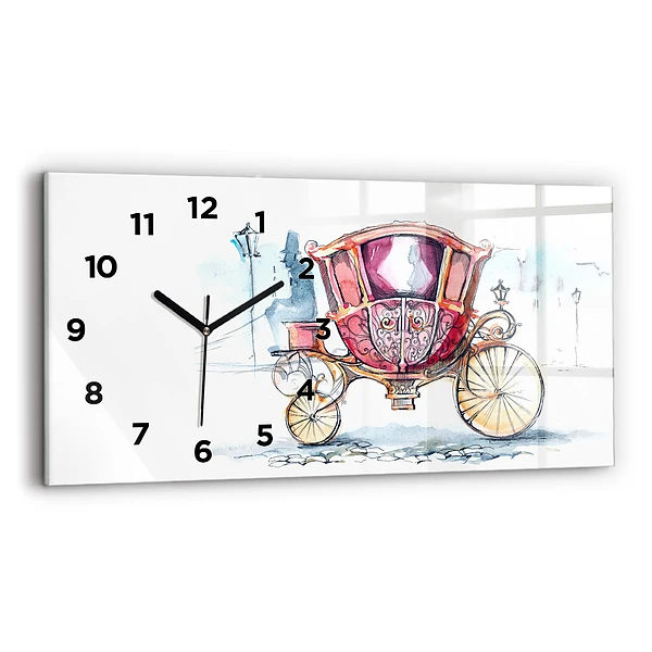 Horloge murale horizontale Ancien carrosse de la reine
