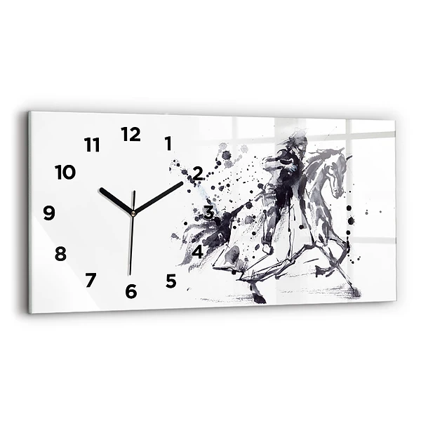 Horloge rectangulaire horizontale Chevalier à cheval