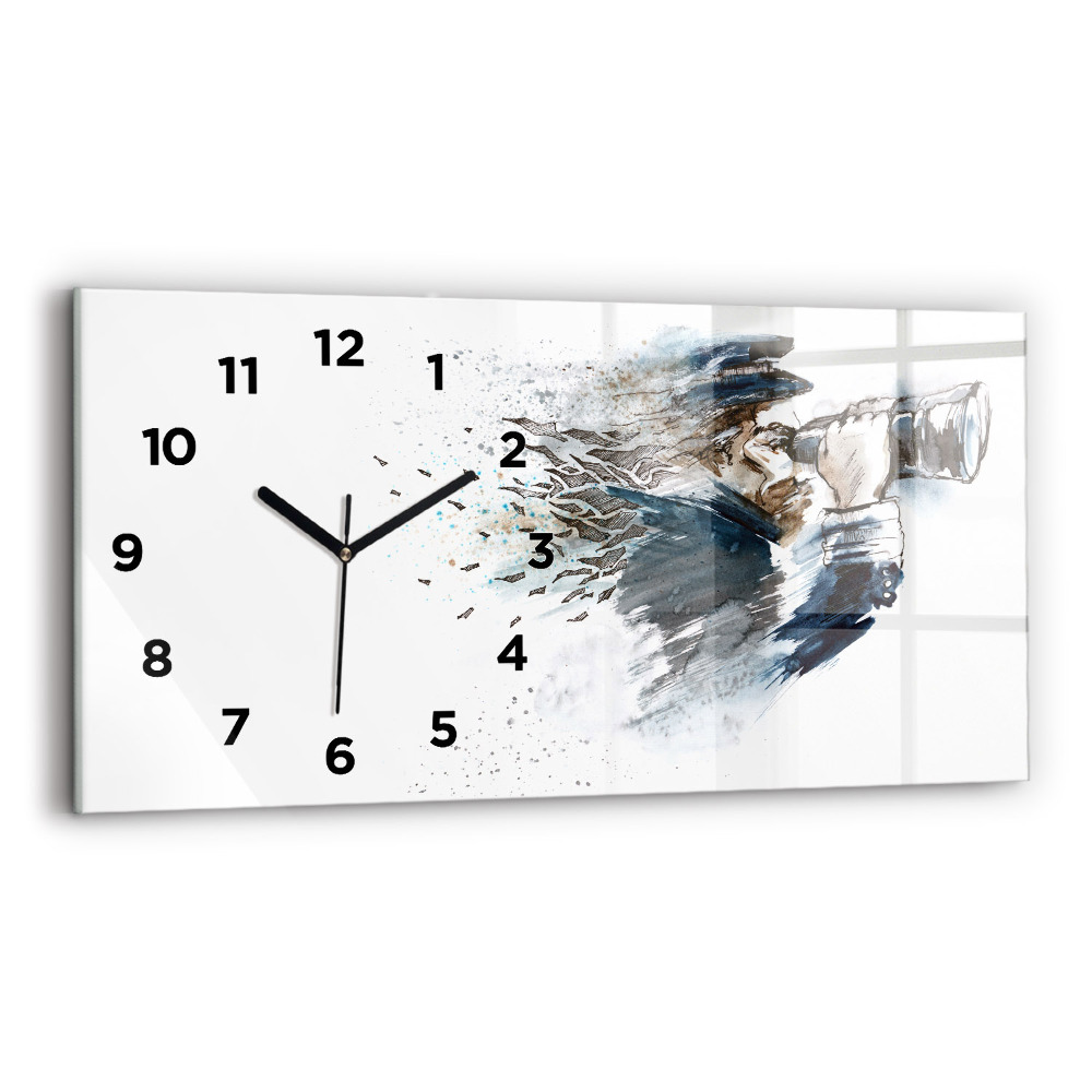 Horloge horizontale en verre Capitaine de navire avec jumelles