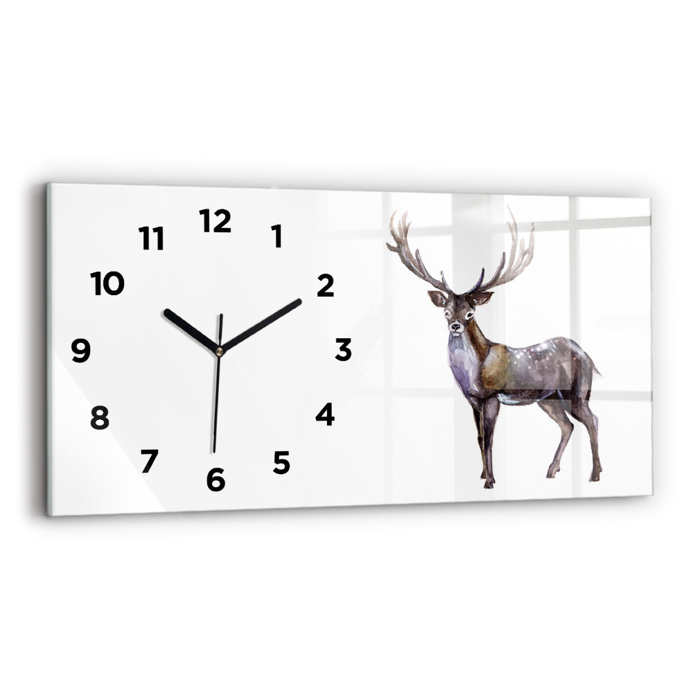 Horloge murale horizontale Cerf roi de la forêt