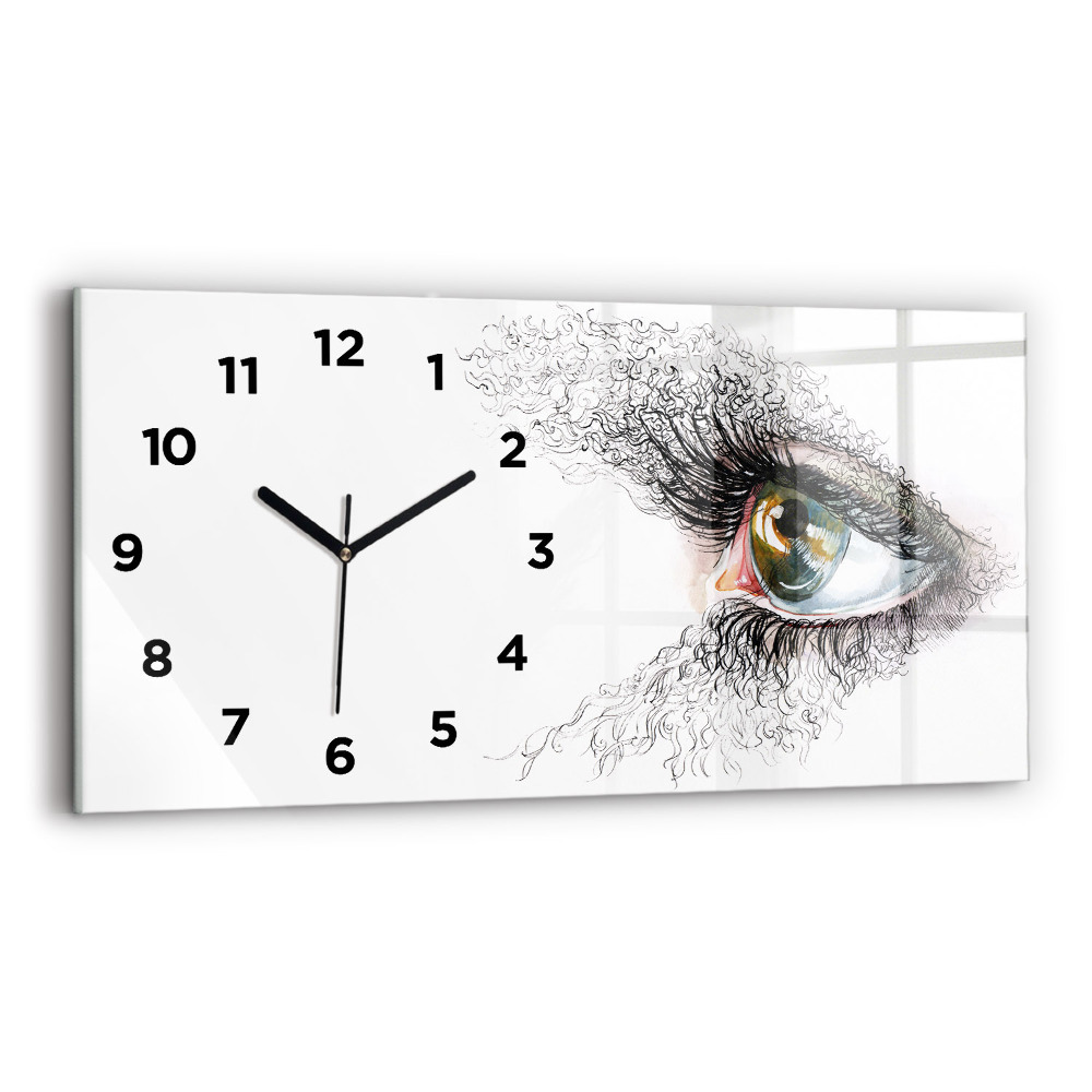 Horloge murale horizontale Dessin d'un œil humain