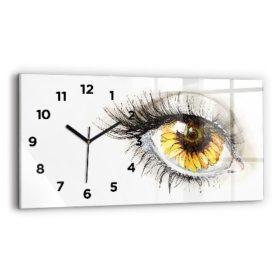 Horloge horizontale en verre Tournesol dans l'oeil