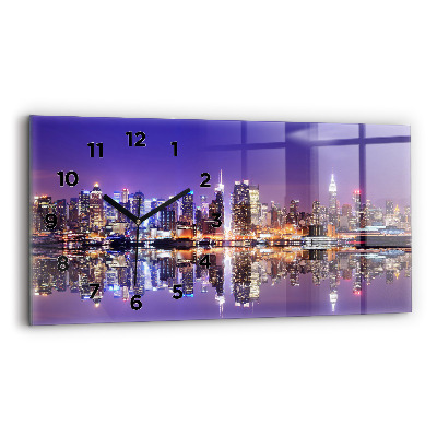 Horloge rectangulaire horizontale New York la nuit