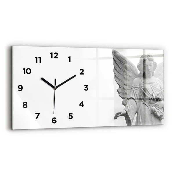 Horloge murale horizontale Sculpture d'un ange avec des ailes