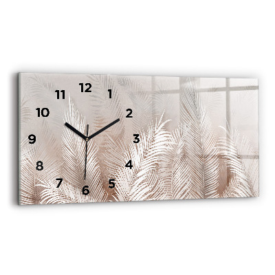 Horloge horizontale en verre Feuilles tropicales