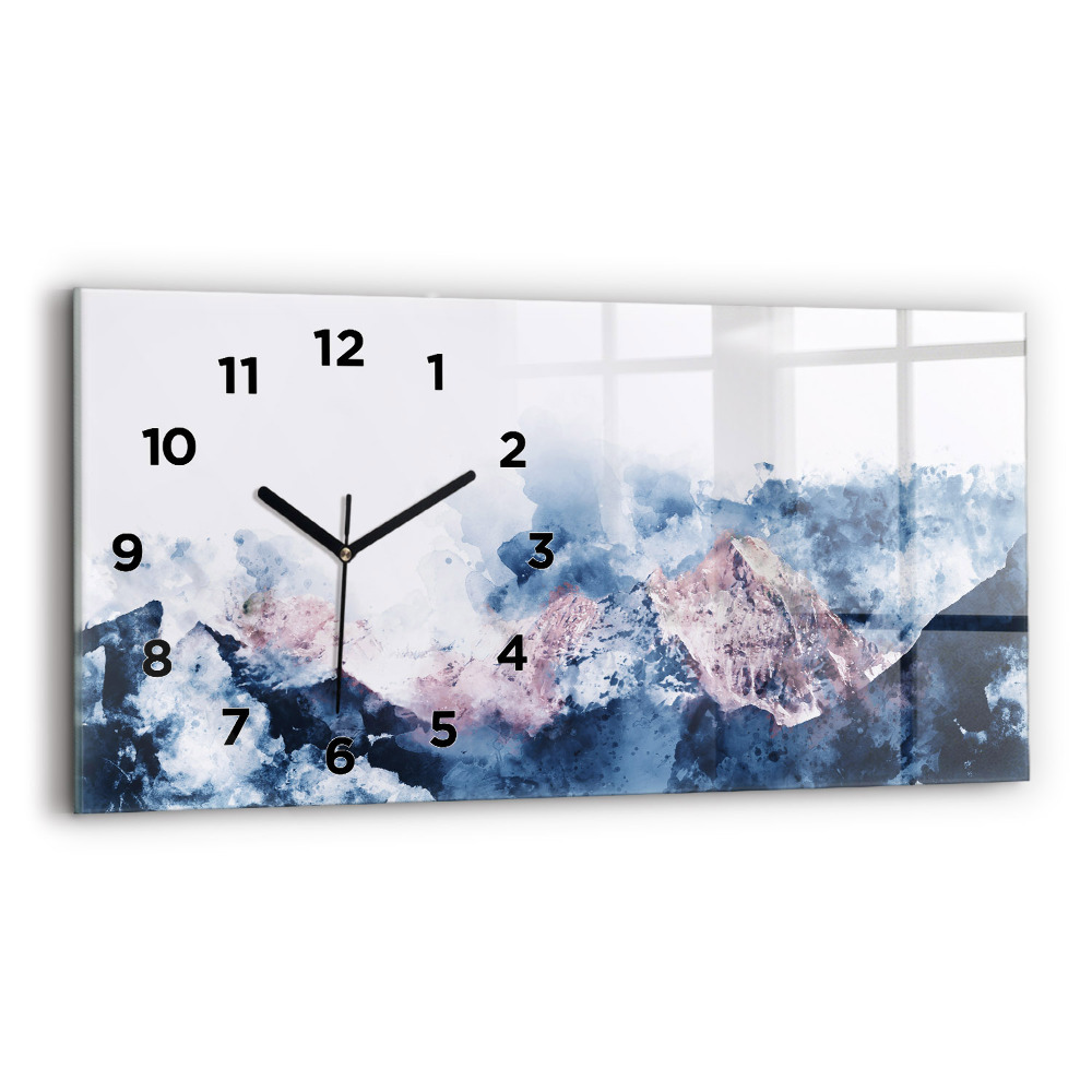 Horloge rectangulaire horizontale Chaînes de montagnes abstraites
