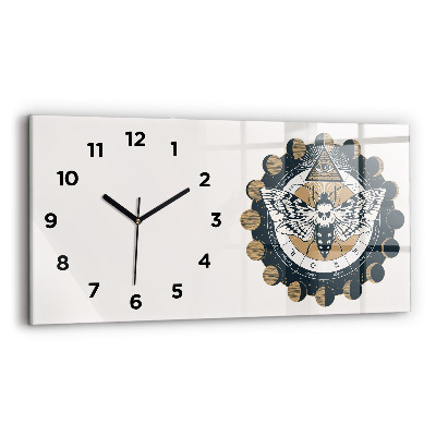 Horloge rectangulaire horizontale Phases de la lune et œil
