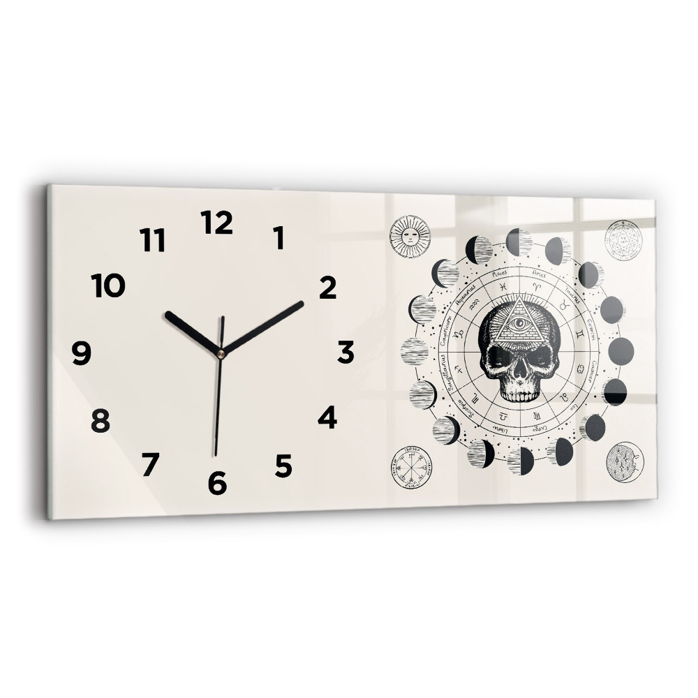 Horloge horizontale en verre Phases de la lune