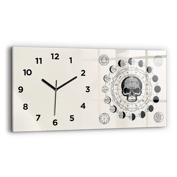 Horloge horizontale en verre Phases de la lune