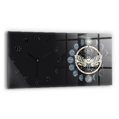 Horloge horizontale en verre Phases de la lune