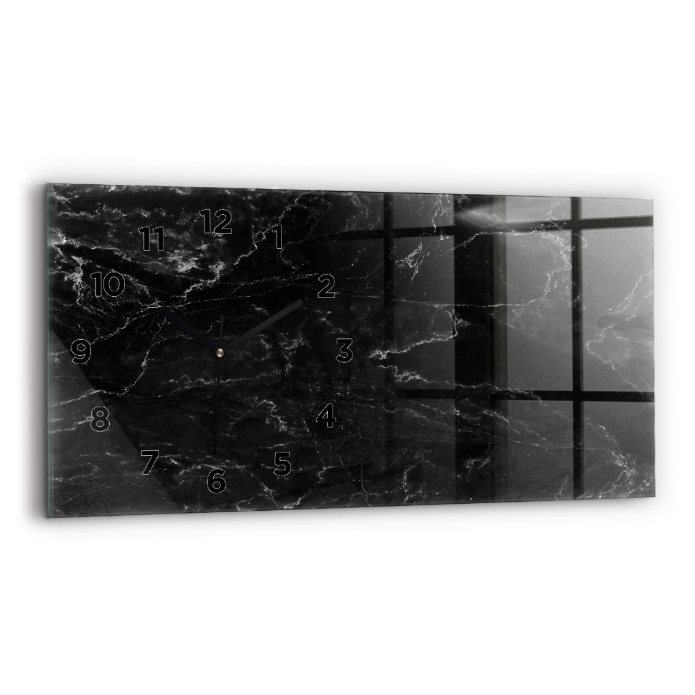 Horloge rectangulaire horizontale Marbre noir