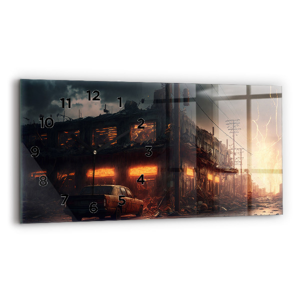 Horloge rectangulaire horizontale Bâtiment apocalyptique