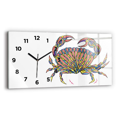 Horloge murale horizontale Crabe ethnique