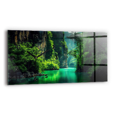 Horloge horizontale en verre Paysage naturel de Thaïlande