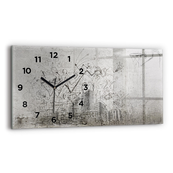 Horloge rectangulaire horizontale Croquis d'une ville