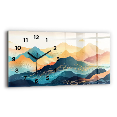 Horloge horizontale en verre Paysage de montagne