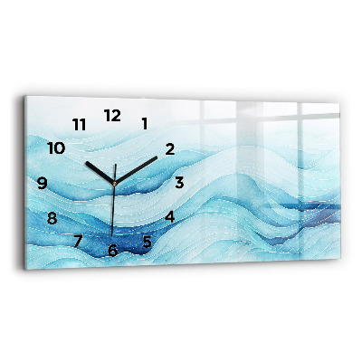 Horloge horizontale en verre Nuages bleus