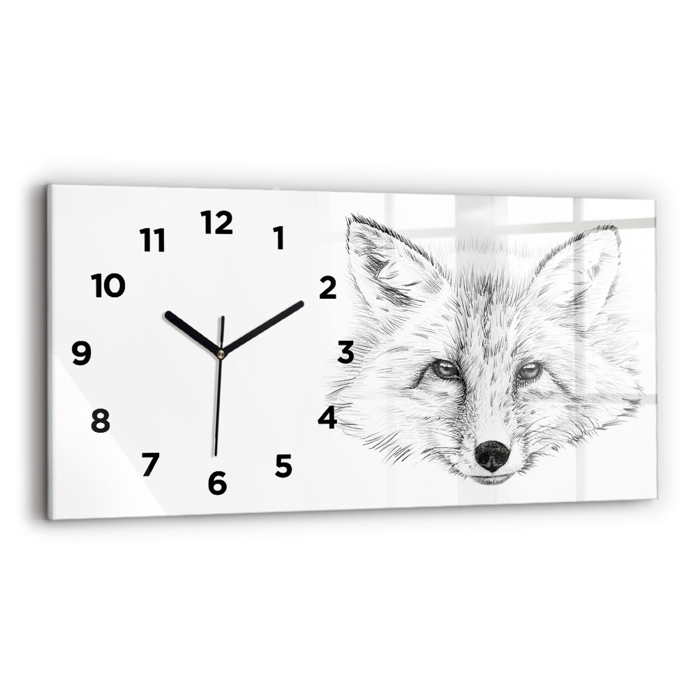 Horloge murale horizontale Tête de renard vectorielle