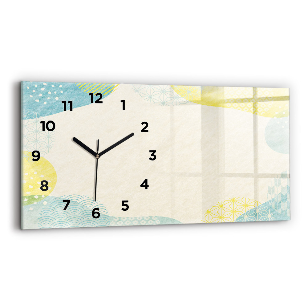 Horloge horizontale en verre Cadre de motif