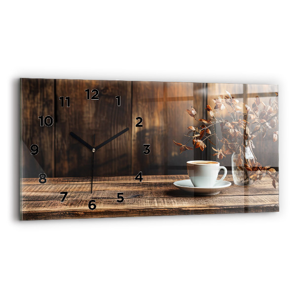 Horloge murale horizontale Tasse de café