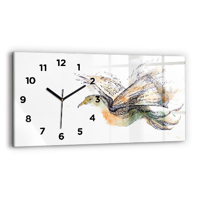 Horloge murale horizontale Livre d'oiseaux