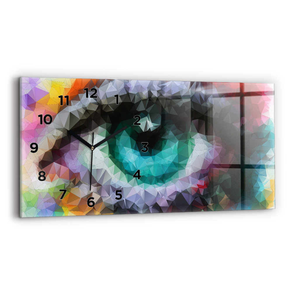 Horloge horizontale en verre Oeil humain coloré