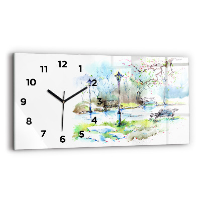 Horloge murale horizontale Printemps pittoresque