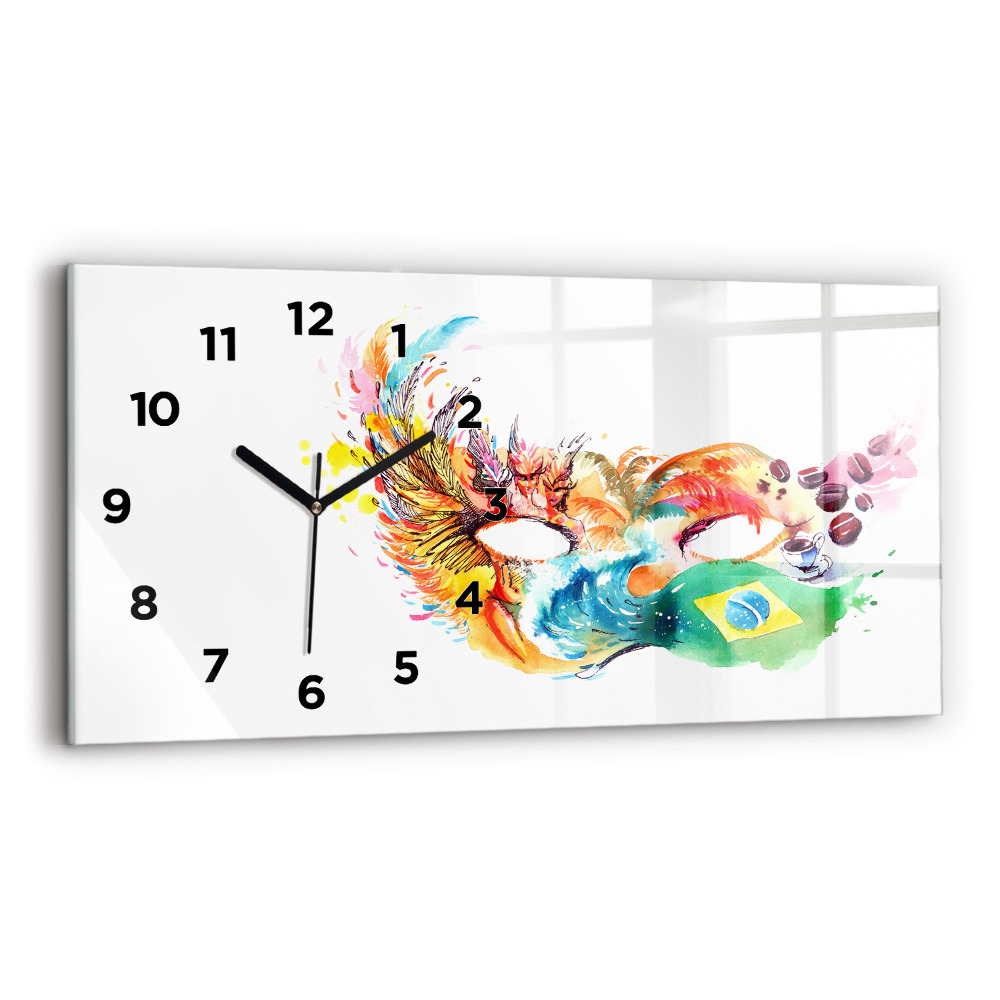 Horloge horizontale en verre Culture - Drapeau du Brésil