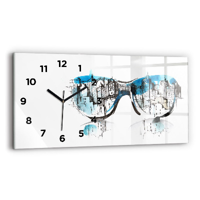 Horloge rectangulaire horizontale La ville en lunettes