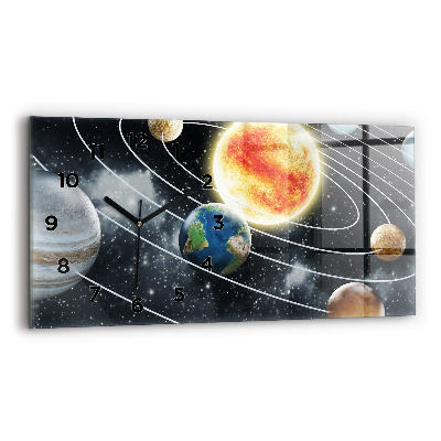 Horloge rectangulaire horizontale Système solaire