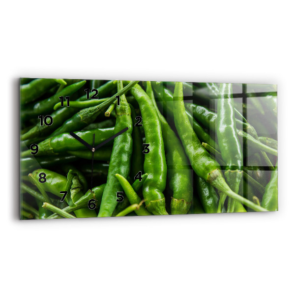 Horloge rectangulaire horizontale Poivre vert