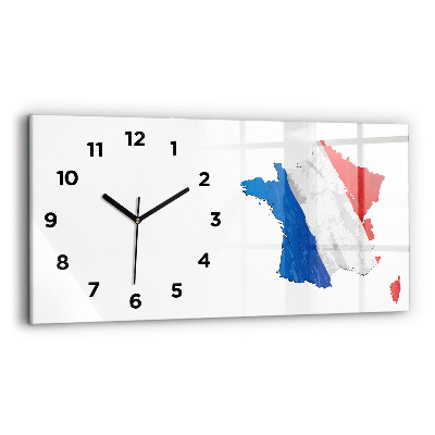 Horloge murale horizontale Drapeau de la France