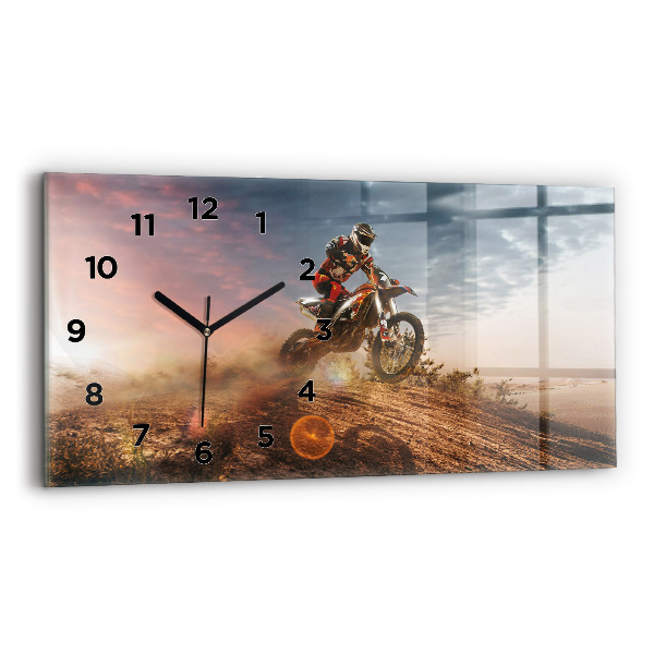 Horloge rectangulaire horizontale Homme en moto