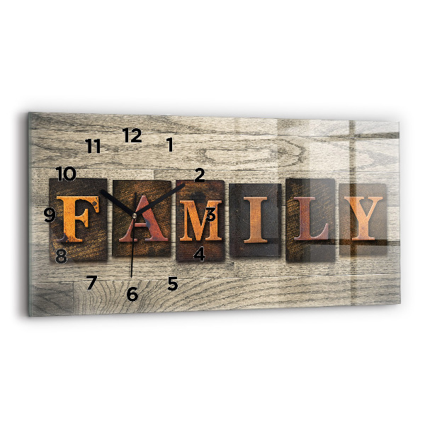 Horloge horizontale en verre Inscription de famille