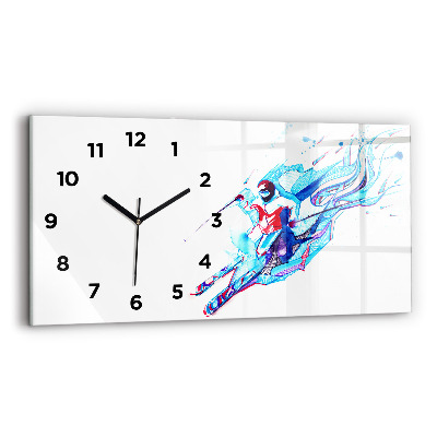Horloge murale horizontale Skieur