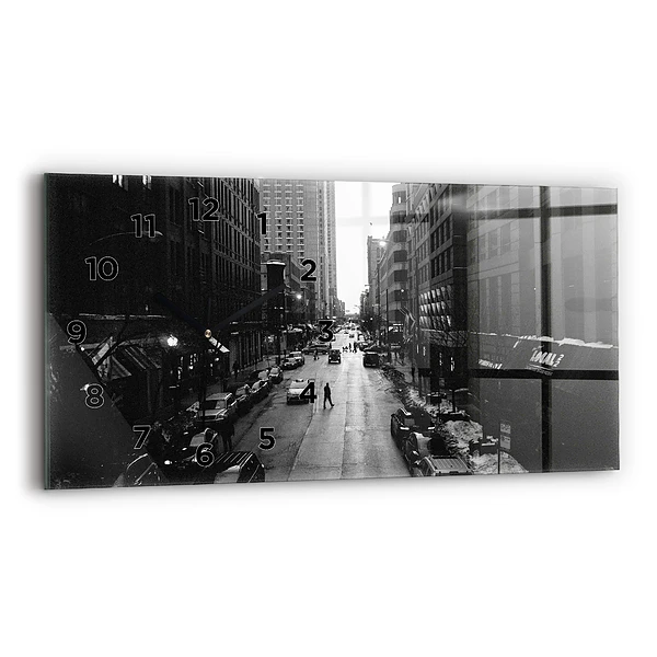 Horloge rectangulaire horizontale Rues de la ville de Chicago