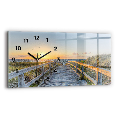 Horloge rectangulaire horizontale Vacances à la plage