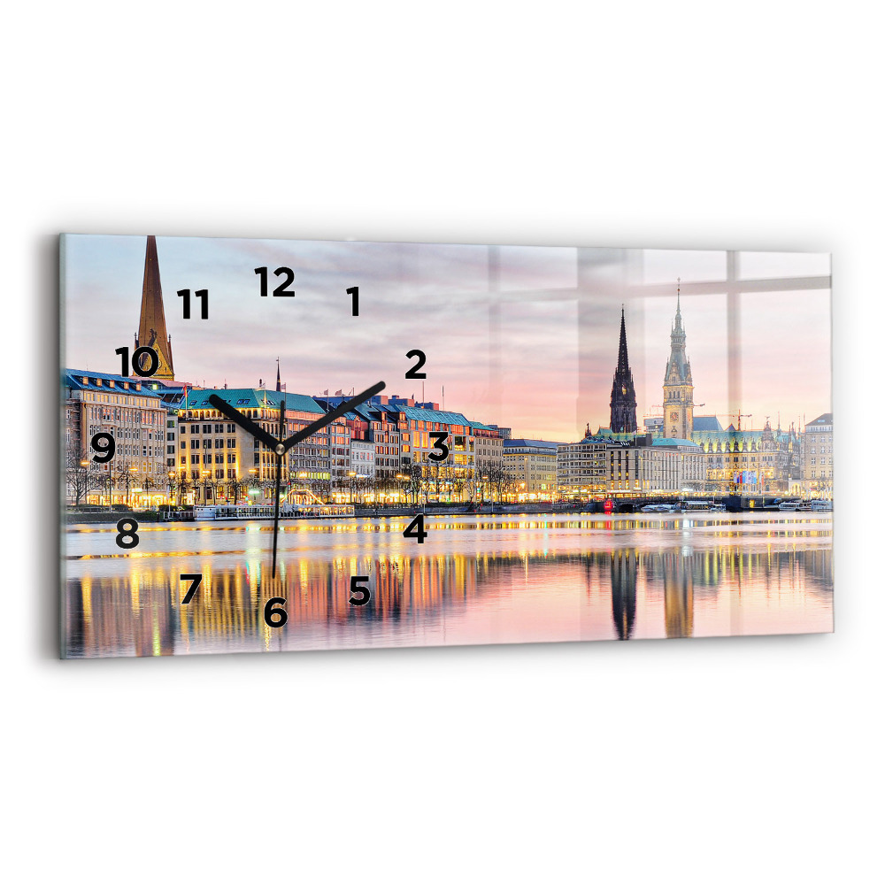 Horloge horizontale en verre Alster à Hambourg