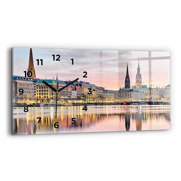 Horloge horizontale en verre Alster à Hambourg
