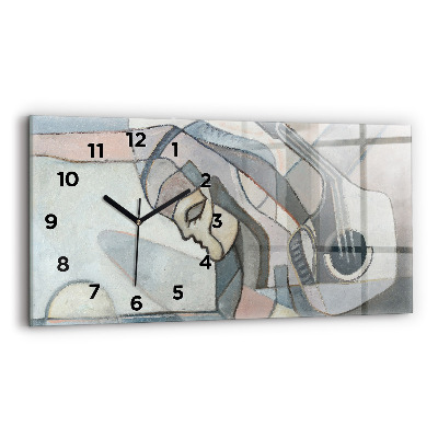 Horloge murale horizontale Peinture abstraite