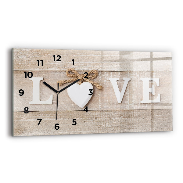 Horloge murale horizontale Inscription d'amour