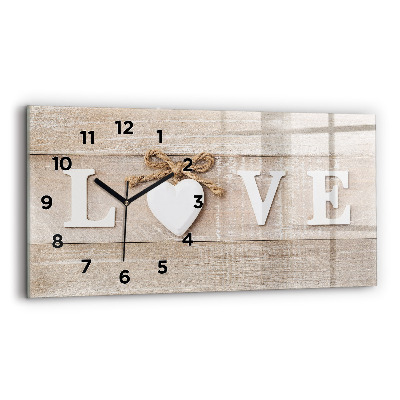 Horloge murale horizontale Inscription d'amour
