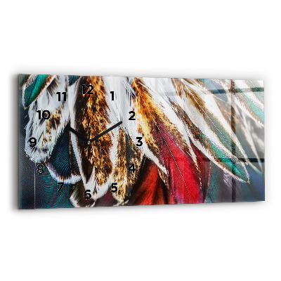 Horloge rectangulaire horizontale Plumes brun clair d'un oiseau
