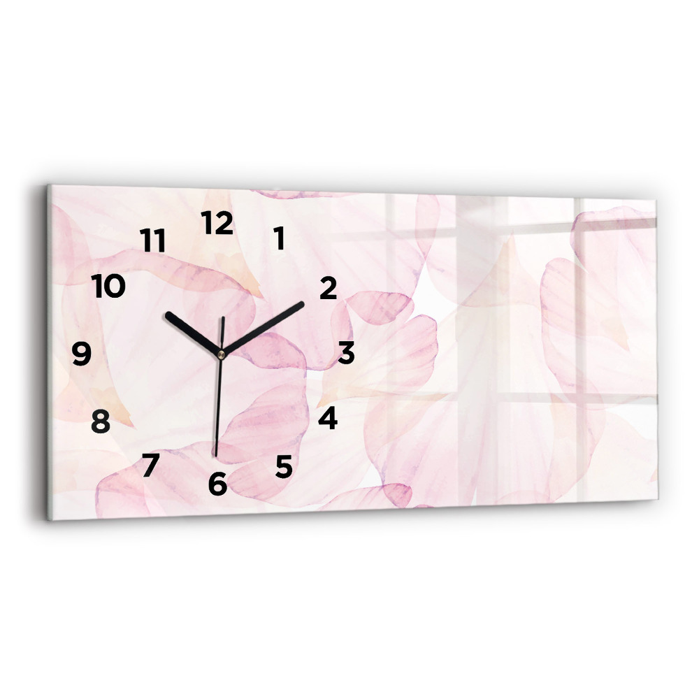 Horloge murale horizontale Pétales d'aquarelle