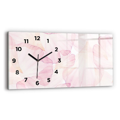 Horloge murale horizontale Pétales d'aquarelle