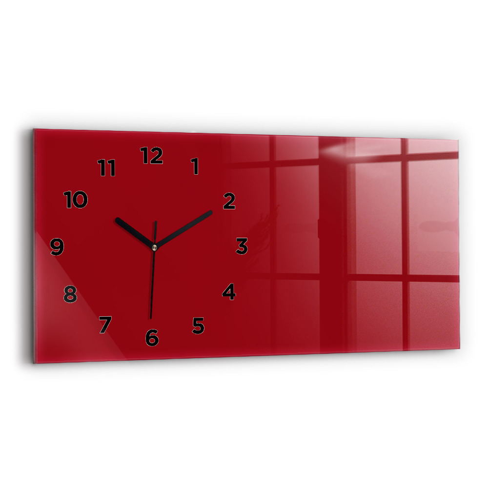 Horloge rectangulaire horizontale La couleur rouge
