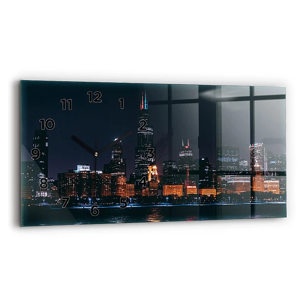 Horloge horizontale en verre Paysage urbain de Chicago