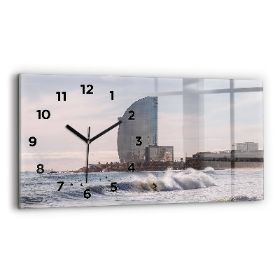 Horloge rectangulaire horizontale Surfeur de Barcelone