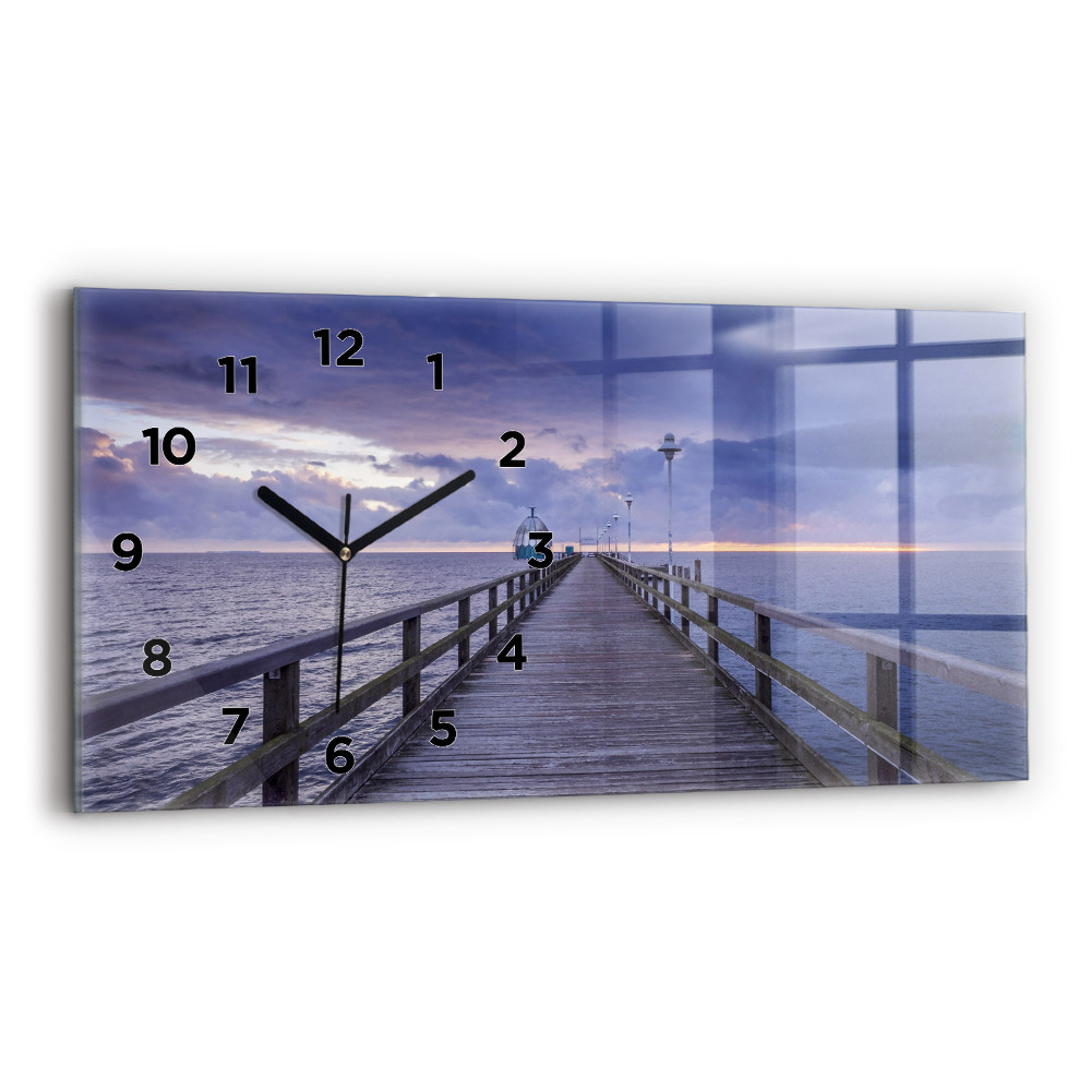 Horloge murale horizontale Jetée sur la mer Baltique